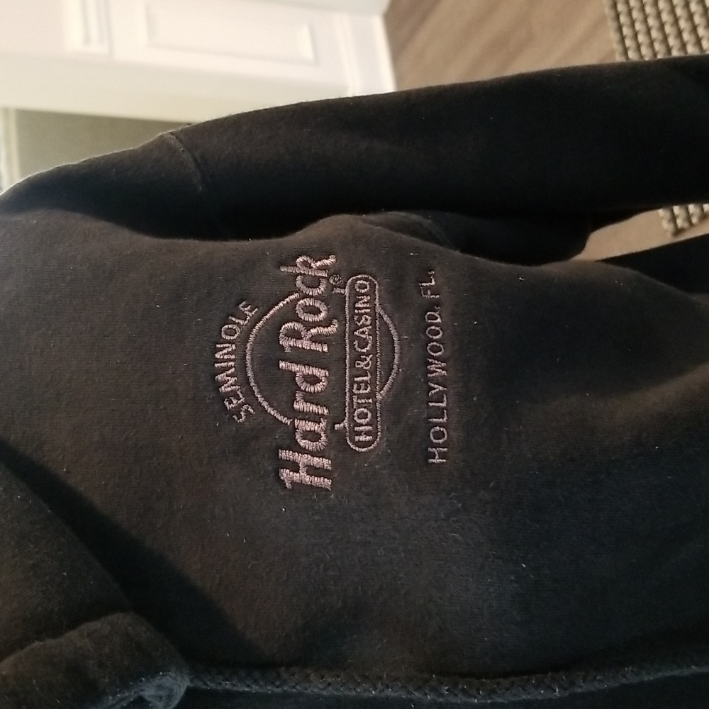 Hardrock Cafe Hollywood Florida Black Hoodie Men's Small - Picture 2 of 8